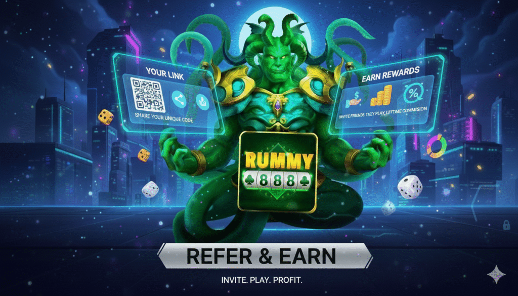 refar and earn using rummy 888 game